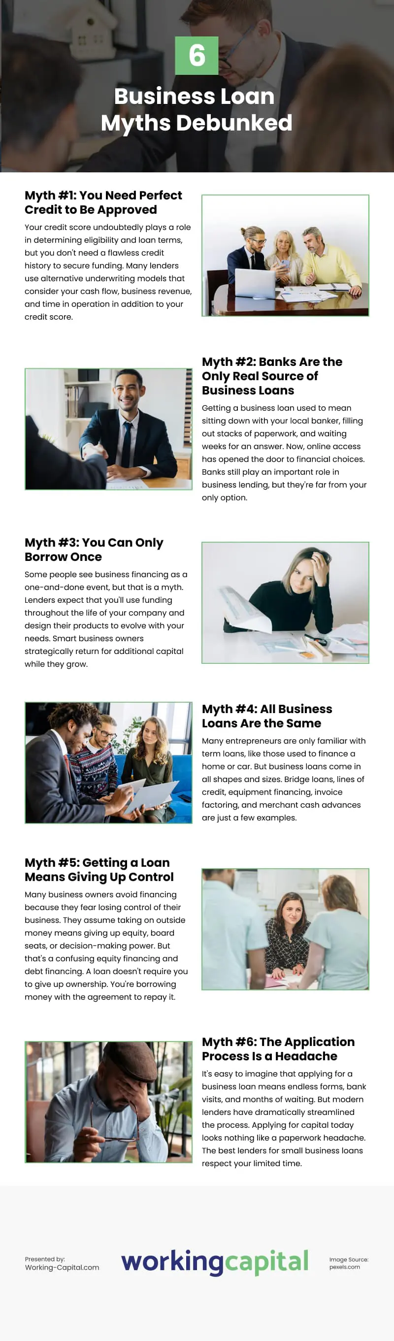 6 Business Loan Myths Debunked Infographic 6 Business Loan Myths Debunked Infographic