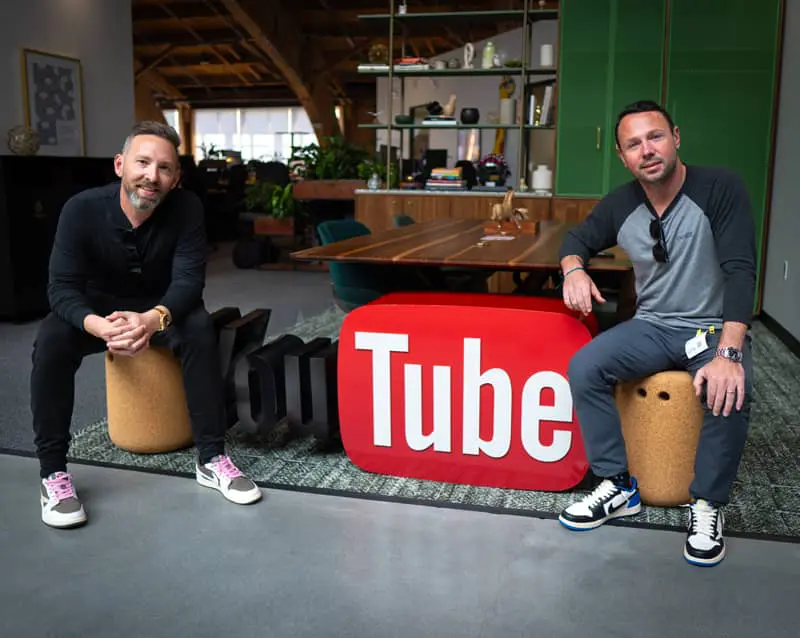 William Stern and partner Dean Lyulkin at YouTube&rsquo;s headquarters