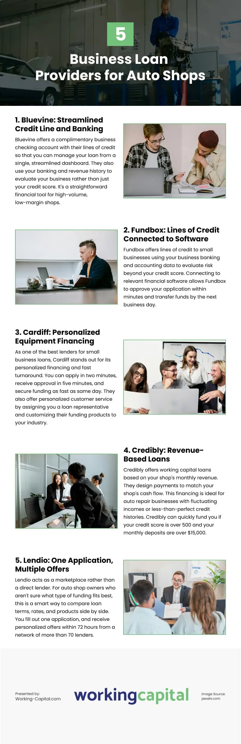 5 Business Loan Providers for Auto Shops Infographic 5 Business Loan Providers for Auto Shops Infographic