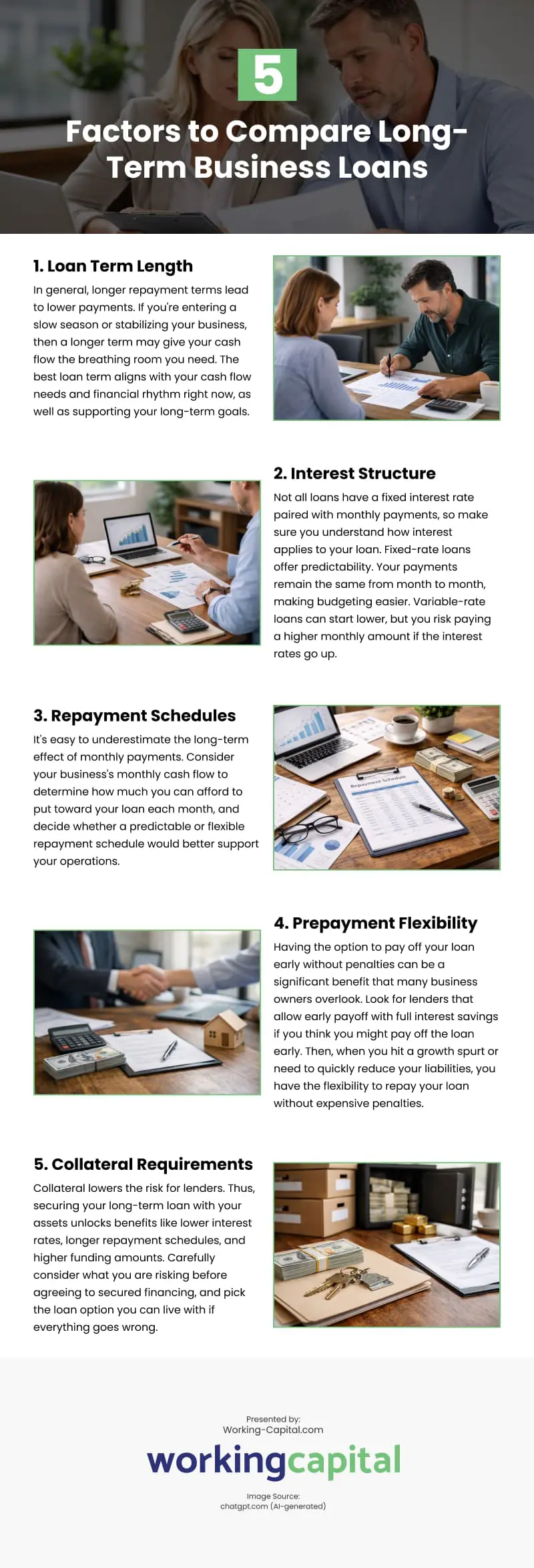 5 Factors to Compare Long-Term Business Loans Infographic 5 Factors to Compare Long-Term Business Loans Infographic