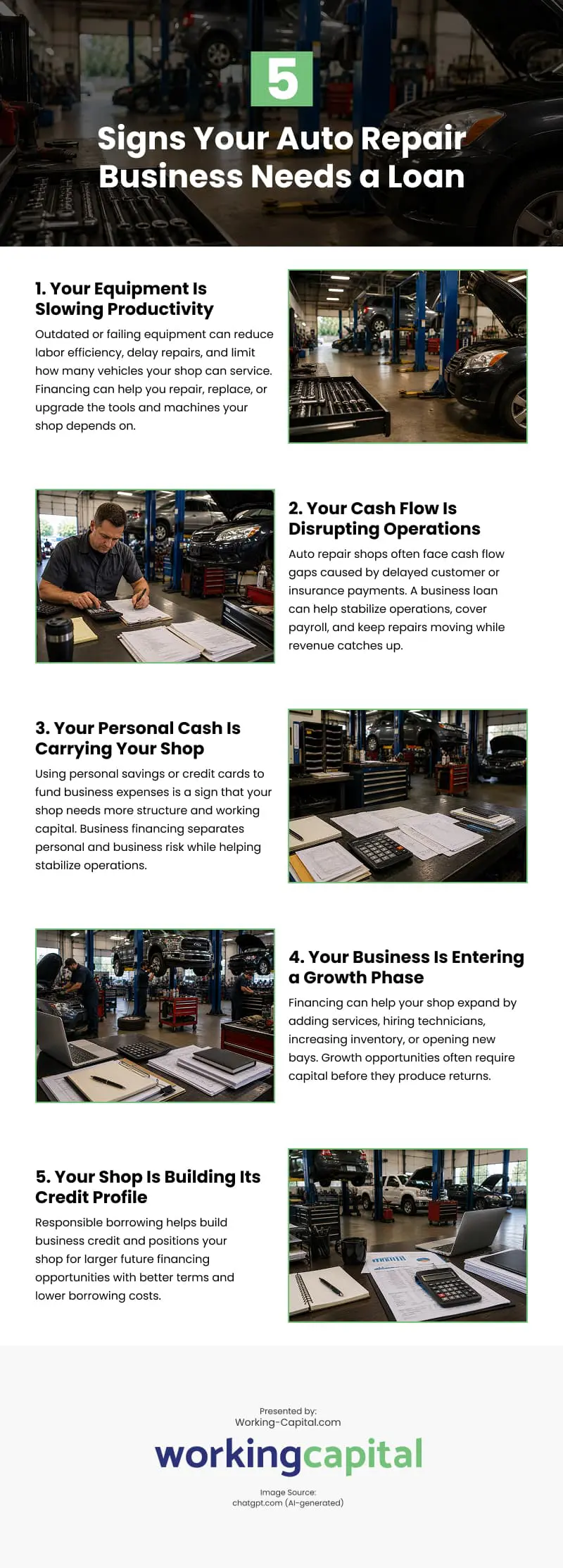 5 Signs Your Auto Repair Business Needs a Loan Infographic