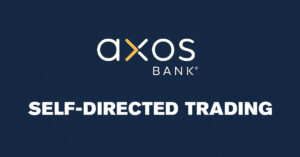 Axos Bank® logo with Self-Directed Trading text on a dark blue background, representing the bank’s investment platform for self-managed trading accounts