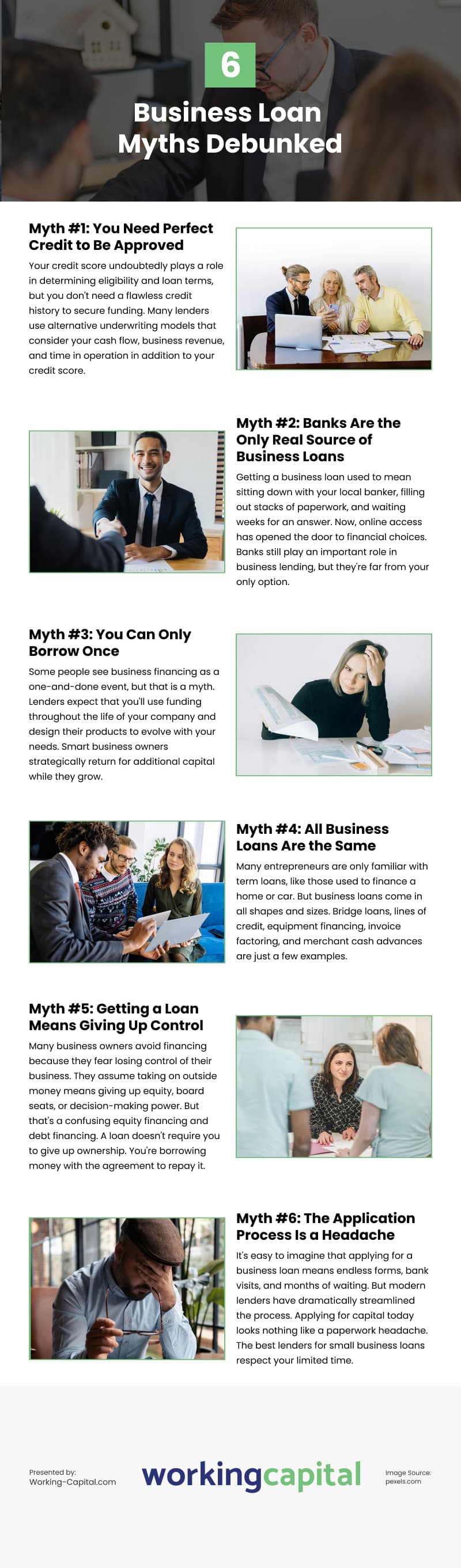 6 Business Loan Myths Debunked Infographic